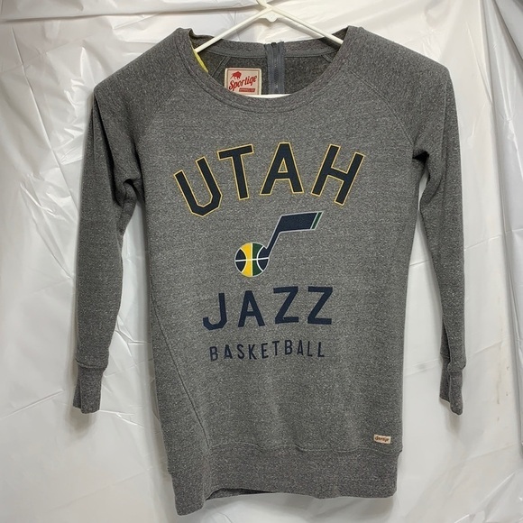 Women Sportige Gray Utah Jazz Sweatshirt w Back Zipper Size Small - Picture 1 of 6